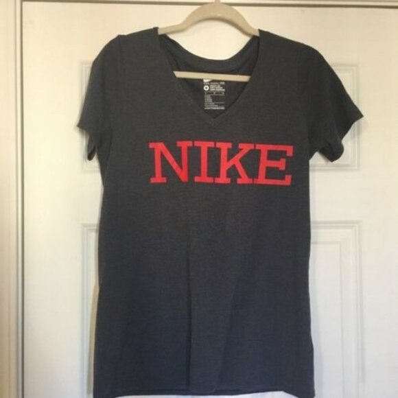 Nike Tops - Nike Women's Size Medium Grayish Blue Fitted V-Neck Tee Shirt NWOT